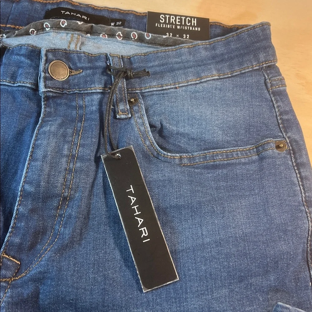 NWT Tahari Blue Stretch Skinny Jeans Sz 32x32